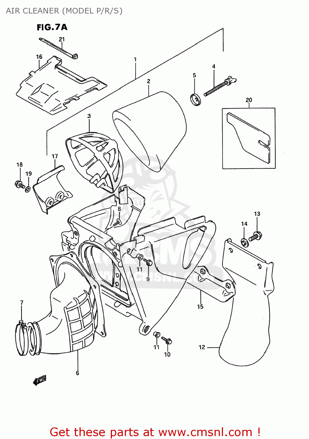 AIR CLEANER (MODEL P/R/S) RM125 1995 (S) USA (E03)