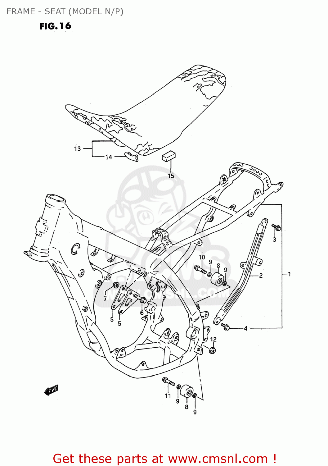 FRAME - SEAT (MODEL N/P) RM125 1995 (S) USA (E03)