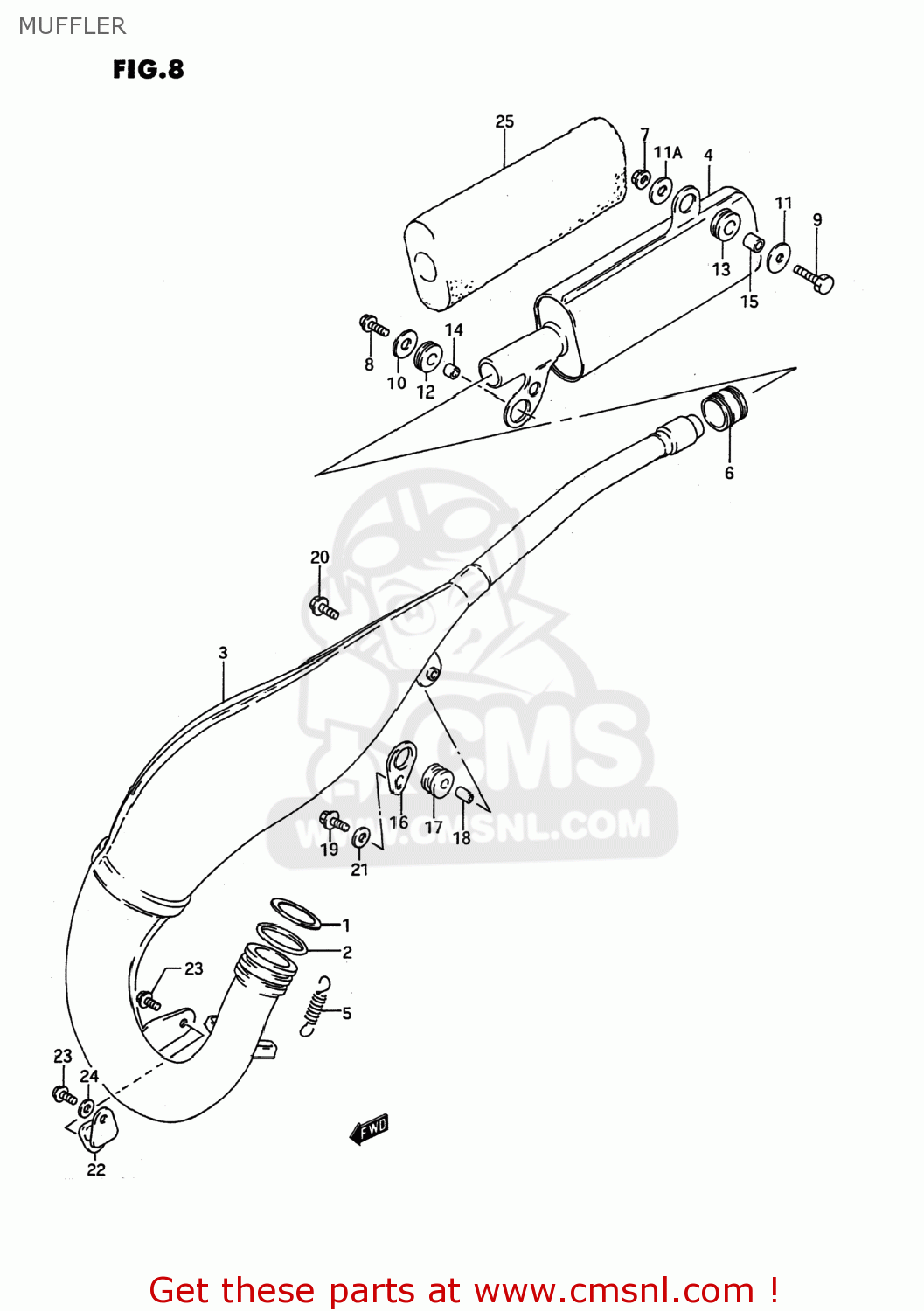 MUFFLER RM125 1995 (S) USA (E03)