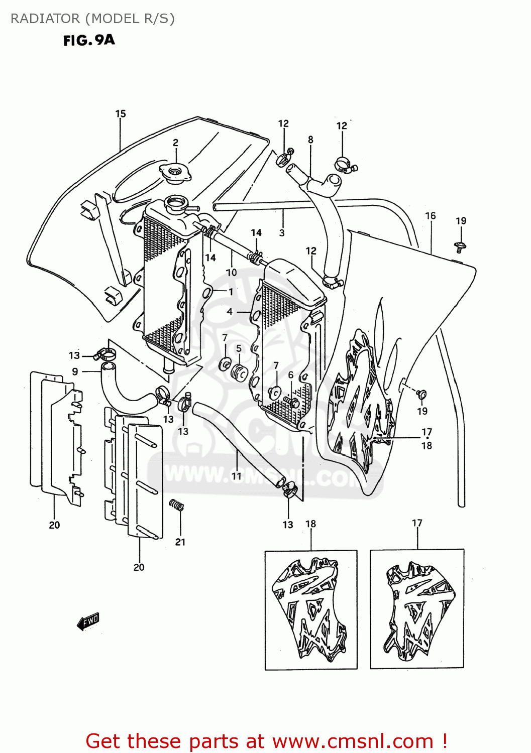 RADIATOR (MODEL R/S) RM125 1995 (S) USA (E03)