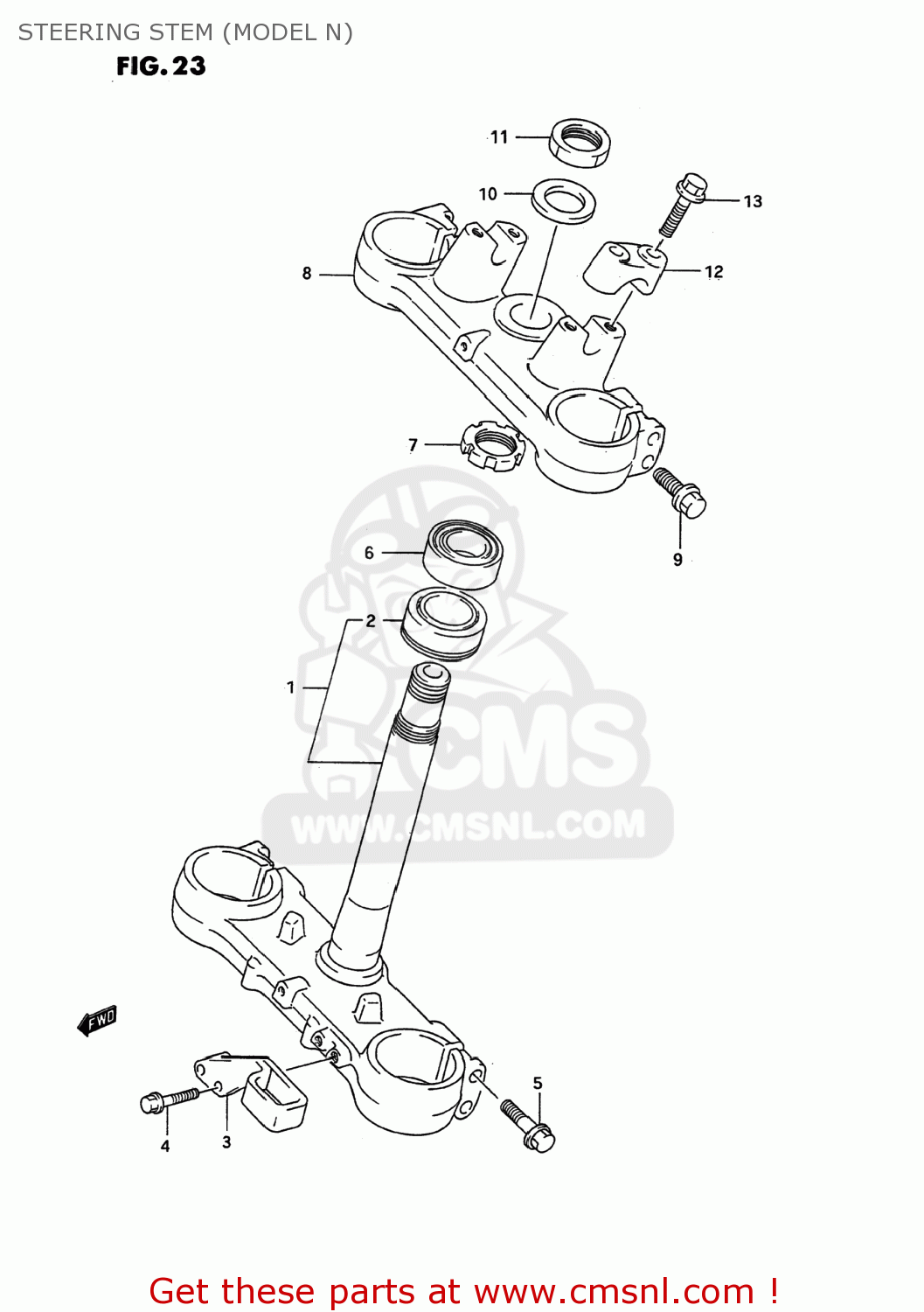 STEERING STEM (MODEL N) RM125 1995 (S) USA (E03)