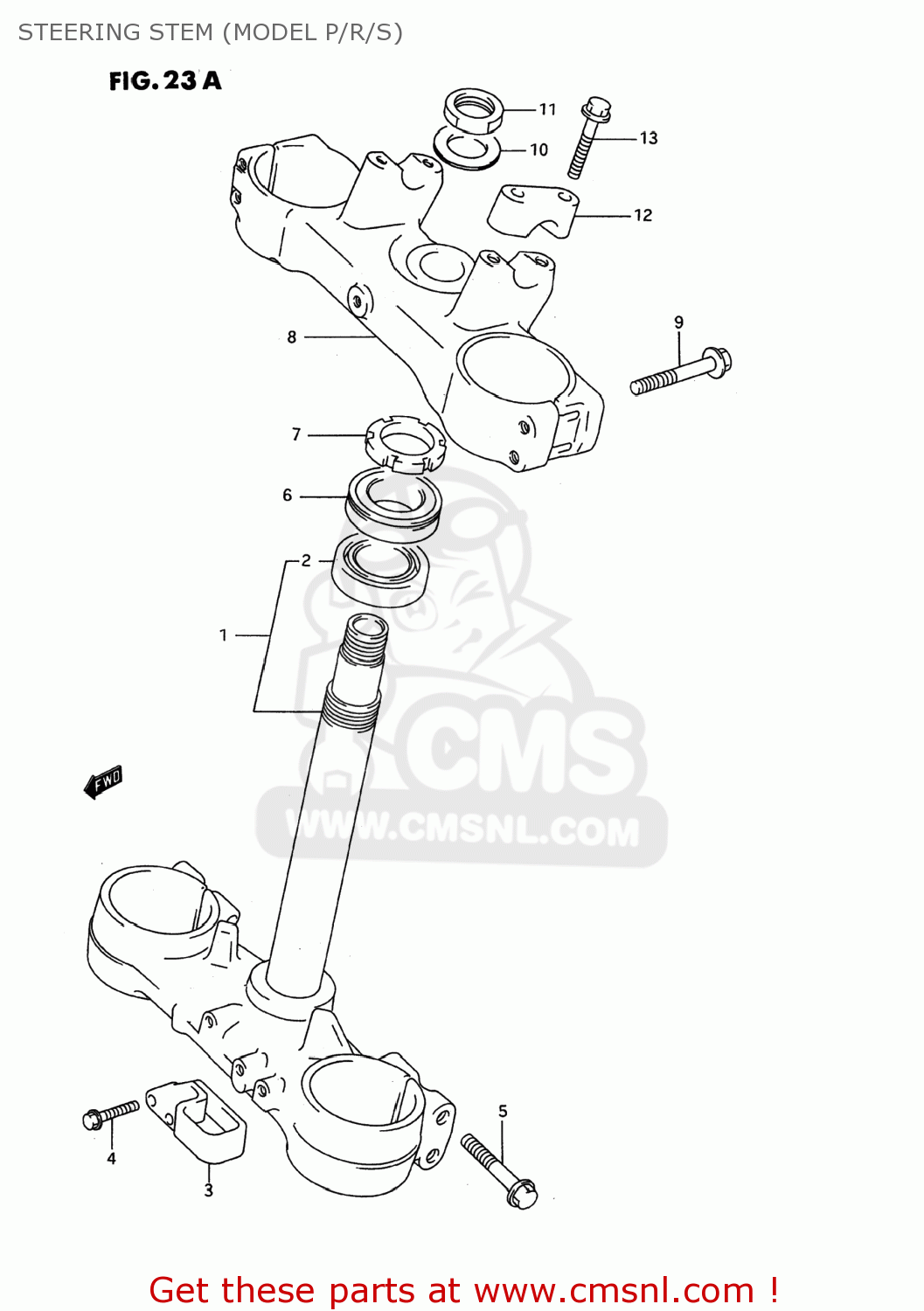 STEERING STEM (MODEL P/R/S) RM125 1995 (S) USA (E03)