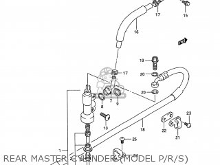 REAR MASTER CYLINDER (MODEL P/R/S) - RM125 1995 (S) USA (E03)