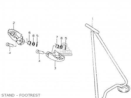 STAND - FOOTREST - RM125 1996 (T) UNITED KINGDOM FRANCE AUSTRALIA (E02 E04 E24)