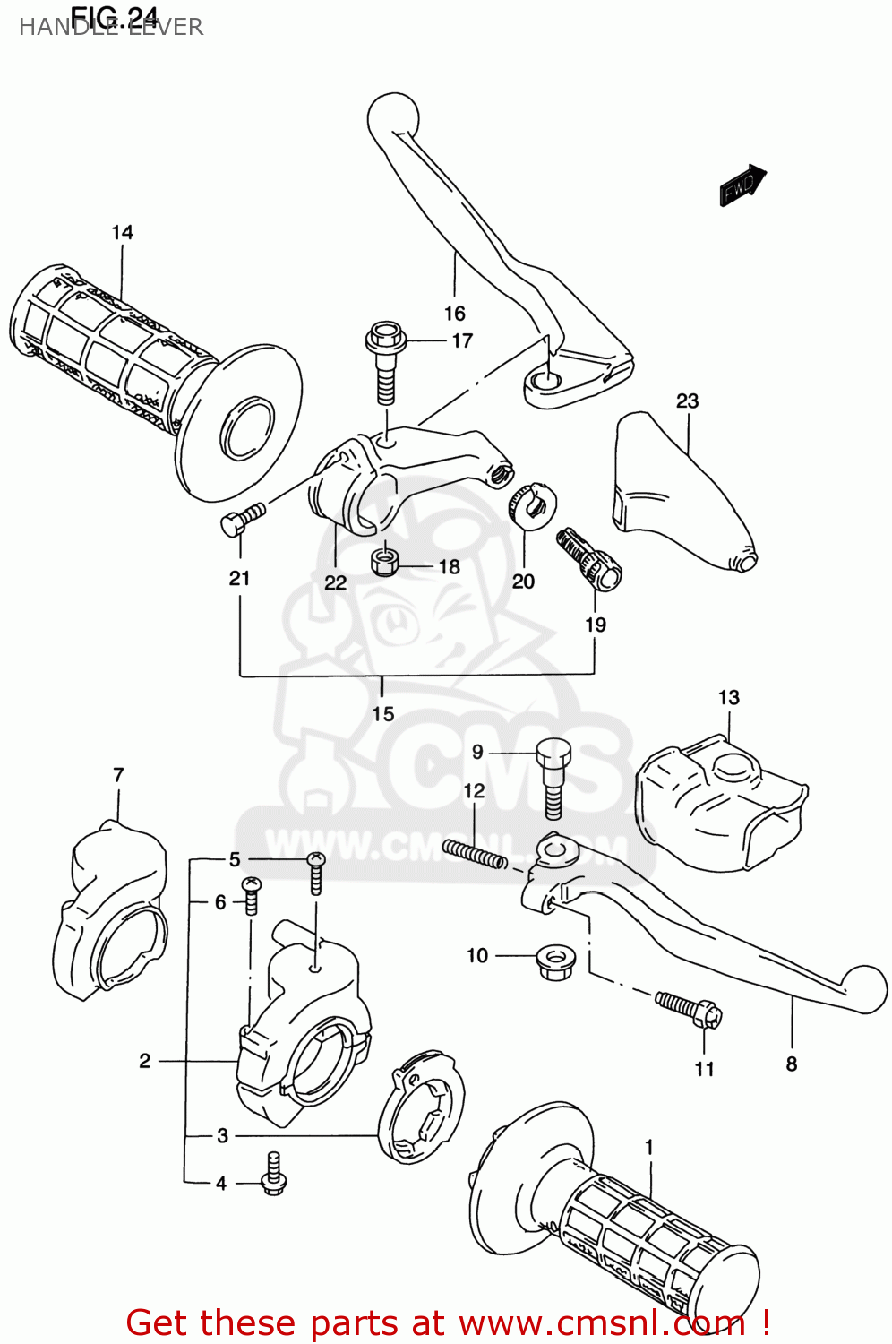 HANDLE LEVER RM125 1996 (T) USA (E03)