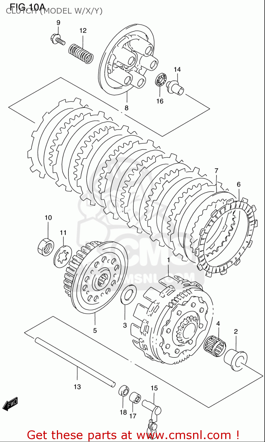 CLUTCH (MODEL W/X/Y) RM125 1996 (T) USA (E03)