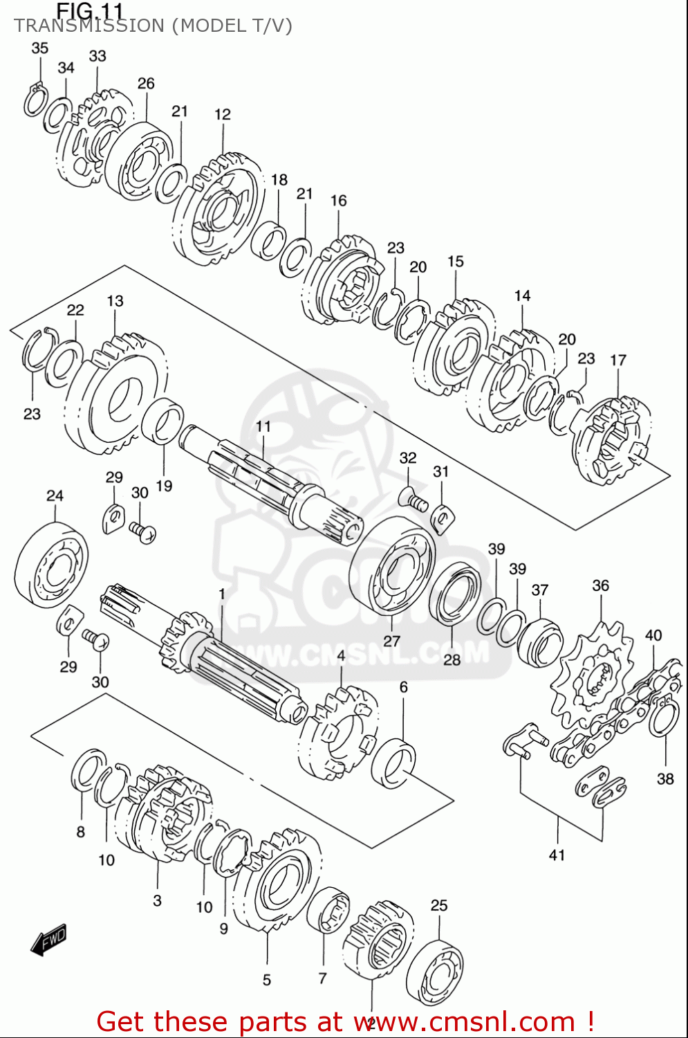 TRANSMISSION (MODEL T/V) RM125 1996 (T) USA (E03)