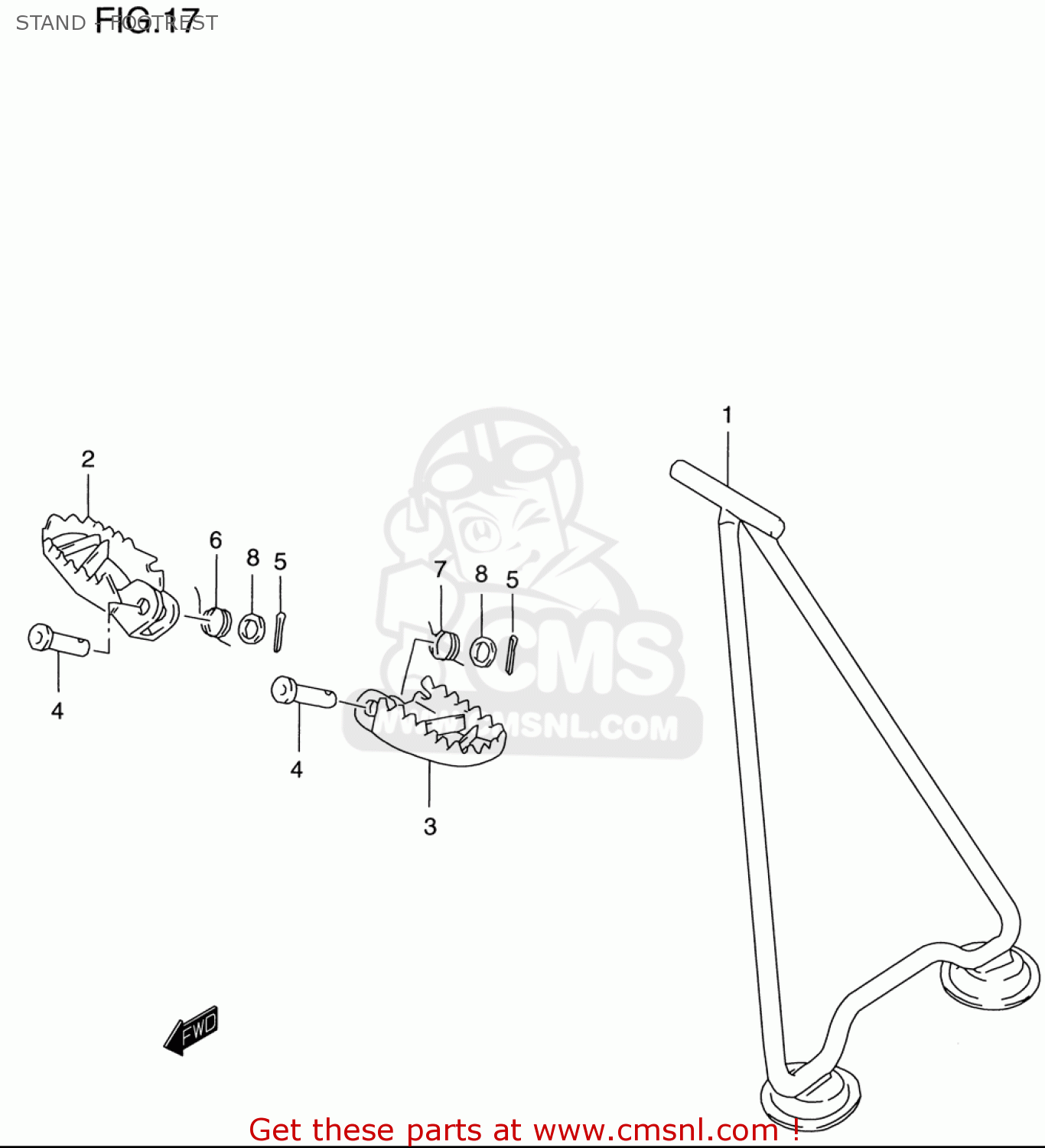 STAND - FOOTREST RM125 1996 (T) USA (E03)
