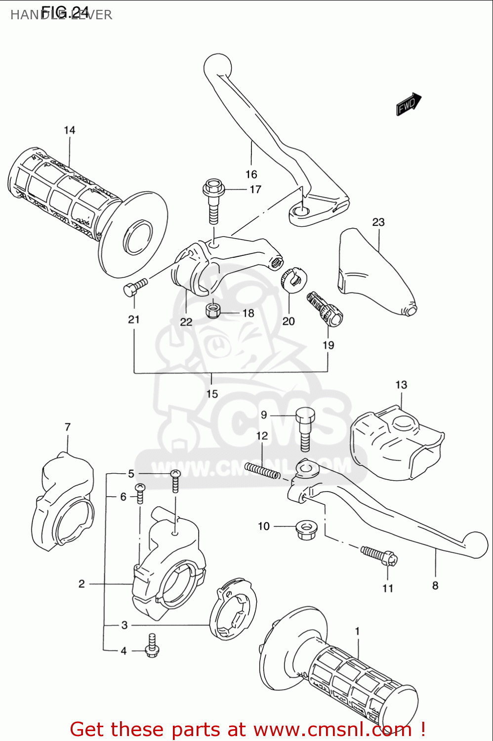 HANDLE LEVER RM125 1996 (T) USA (E03)