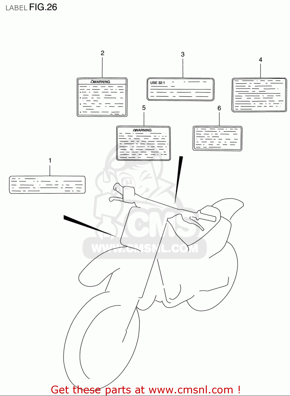 LABEL RM125 1996 (T) USA (E03)