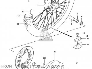 FRONT WHEEL (MODEL V/W/X/Y) - RM125 1996 (T) USA (E03)