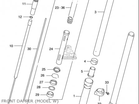 FRONT DAMPER (MODEL W) - RM125 1996 (T) USA (E03)