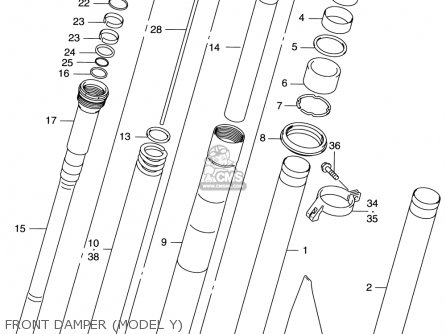 FRONT DAMPER (MODEL Y) - RM125 1996 (T) USA (E03)
