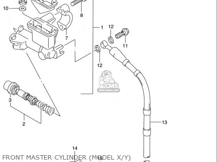 FRONT MASTER CYLINDER (MODEL X/Y) - RM125 1996 (T) USA (E03)