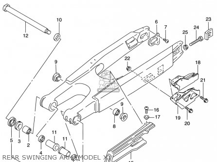 REAR SWINGING ARM (MODEL X) - RM125 1996 (T) USA (E03)
