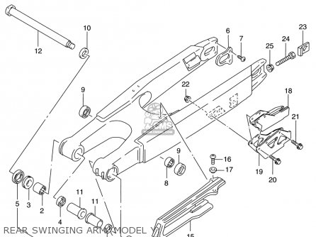 REAR SWINGING ARM (MODEL Y) - RM125 1996 (T) USA (E03)