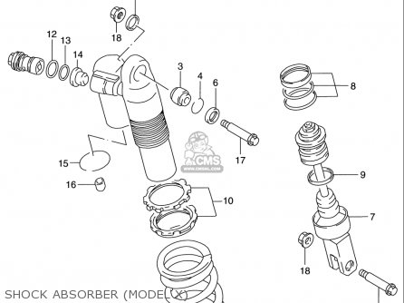 SHOCK ABSORBER (MODEL X) - RM125 1996 (T) USA (E03)
