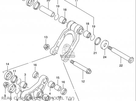 REAR CUSHION LEVER (MODEL T/V) - RM125 1996 (T) USA (E03)