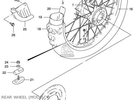 REAR WHEEL (MODEL Y) - RM125 1996 (T) USA (E03)