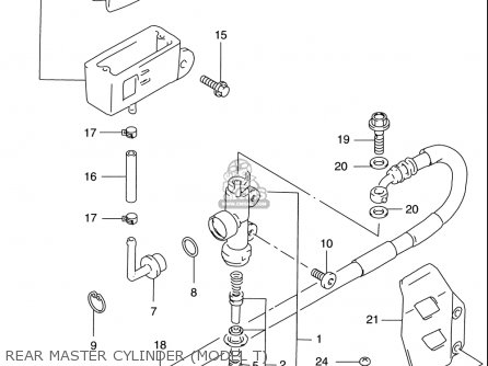 REAR MASTER CYLINDER (MODEL T) - RM125 1996 (T) USA (E03)