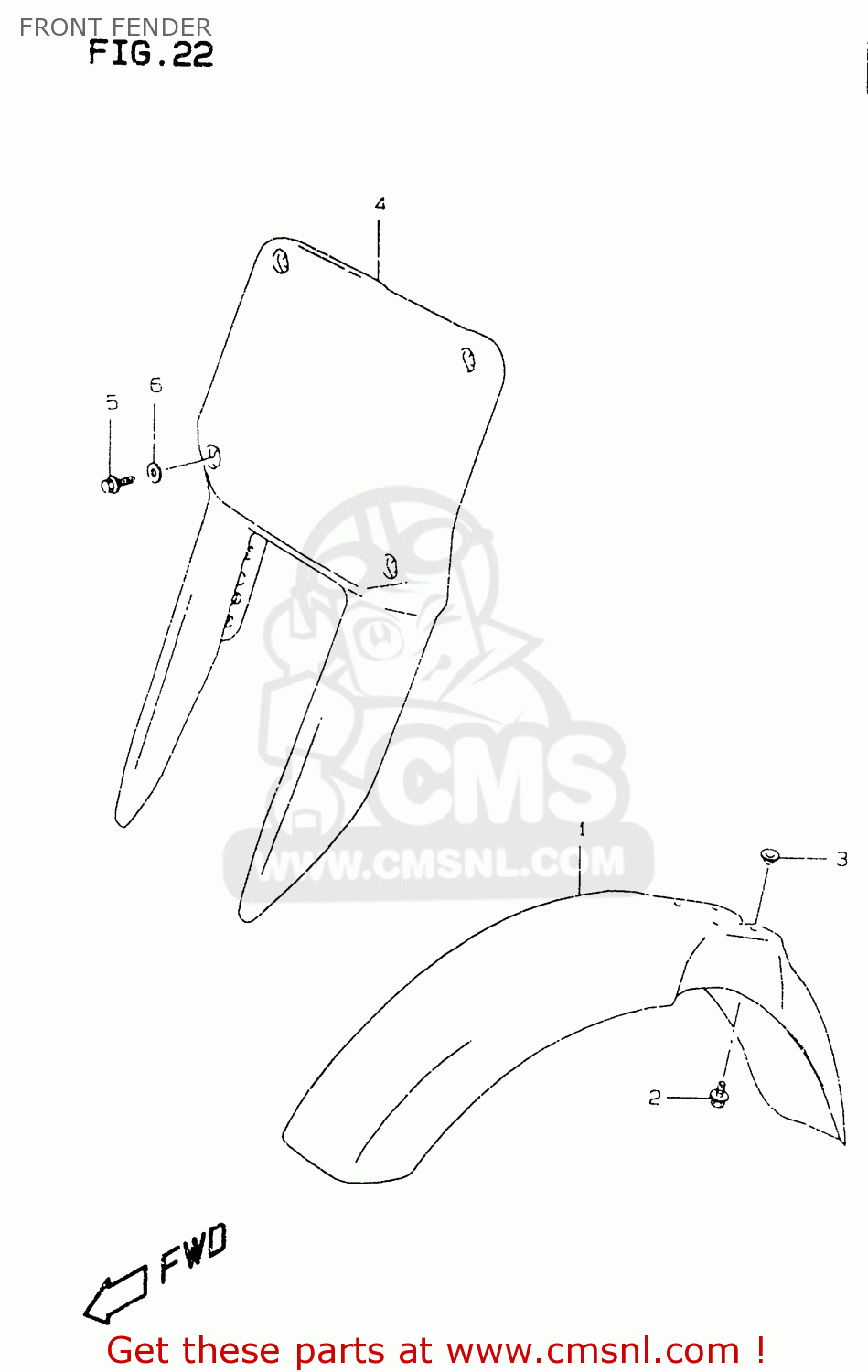 FRONT FENDER RM125 1997 (V) UNITED KINGDOM FRANCE AUSTRALIA (E02 E04 E24)