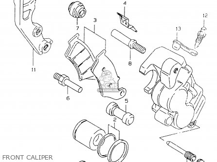 FRONT CALIPER - RM125 1997 (V) UNITED KINGDOM FRANCE AUSTRALIA (E02 E04 E24)