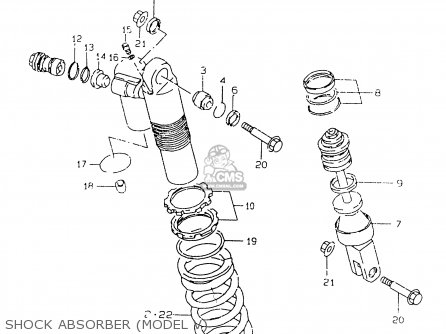 SHOCK ABSORBER (MODEL V) - RM125 1997 (V) UNITED KINGDOM FRANCE AUSTRALIA (E02 E04 E24)