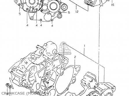 CRANKCASE (MODEL T/V) - RM125 1997 (V) UNITED KINGDOM FRANCE AUSTRALIA (E02 E04 E24)