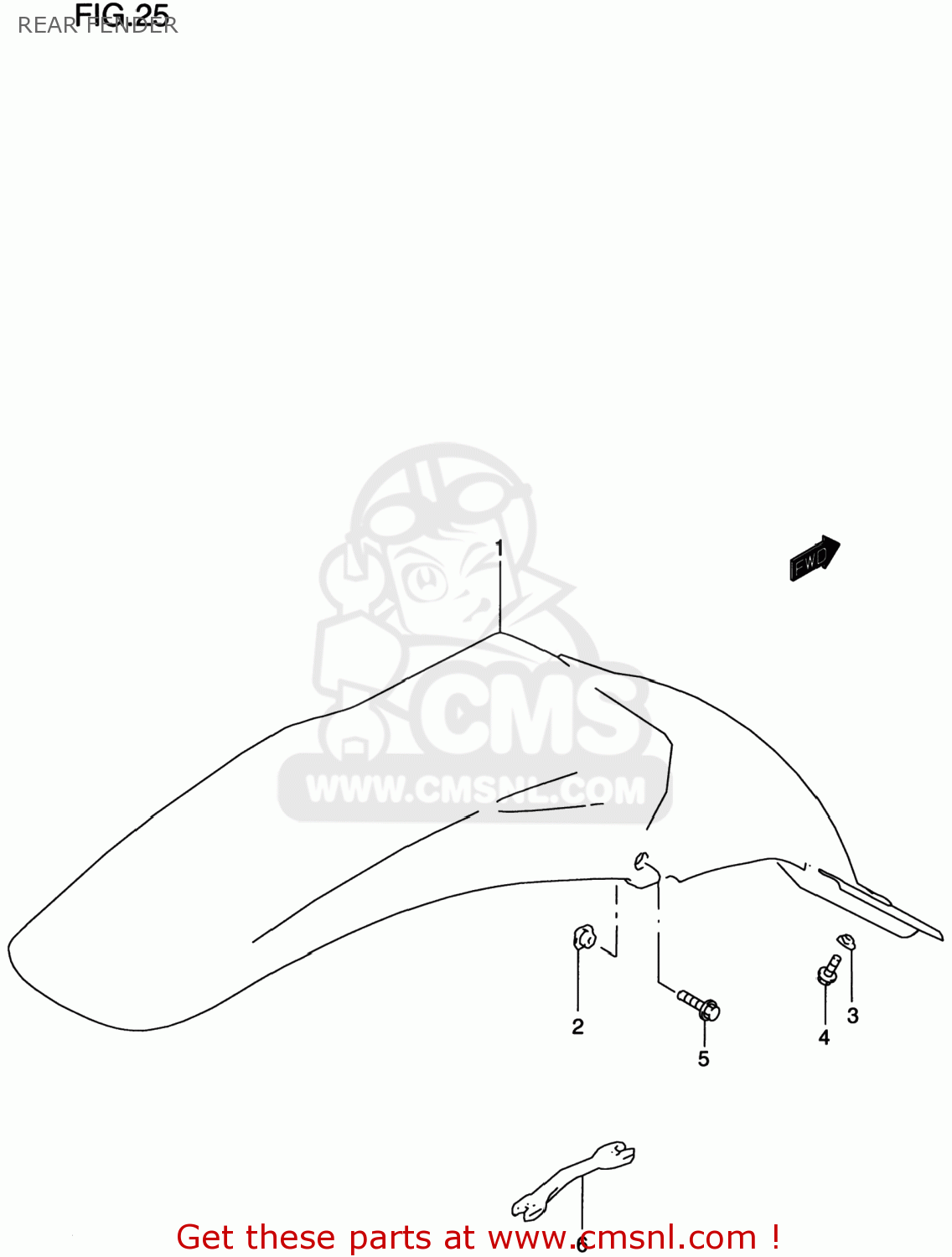 REAR FENDER RM125 1997 (V) USA (E03)