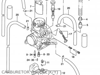 CARBURETOR (MODEL X/Y) - RM125 1997 (V) USA (E03)