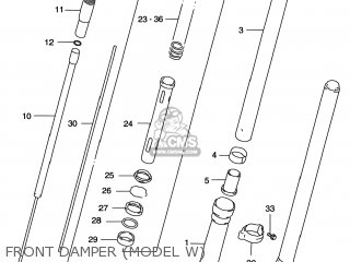 FRONT DAMPER (MODEL W) - RM125 1997 (V) USA (E03)