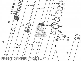 FRONT DAMPER (MODEL Y) - RM125 1997 (V) USA (E03)