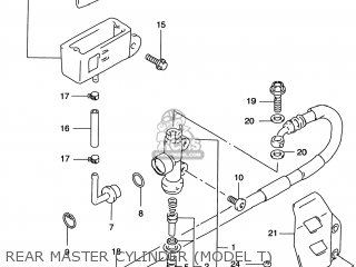 REAR MASTER CYLINDER (MODEL T) - RM125 1997 (V) USA (E03)