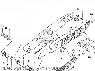 REAR SWINGING ARM (MODEL V) - RM125 1997 (V) USA (E03)