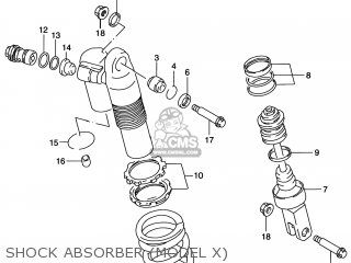 SHOCK ABSORBER (MODEL X) - RM125 1997 (V) USA (E03)