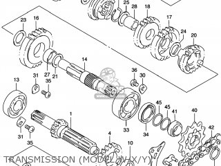TRANSMISSION (MODEL W/X/Y) - RM125 1997 (V) USA (E03)