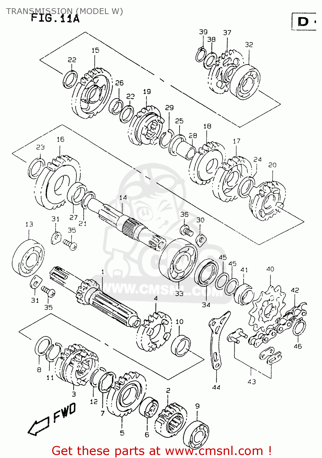 TRANSMISSION (MODEL W) RM125 1998 (W) (E02 E04 E24 E37)