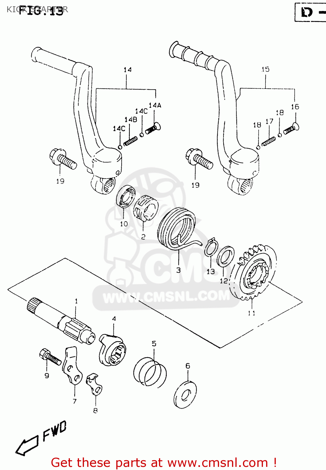 KICK STARTER RM125 1998 (W) (E02 E04 E24 E37)
