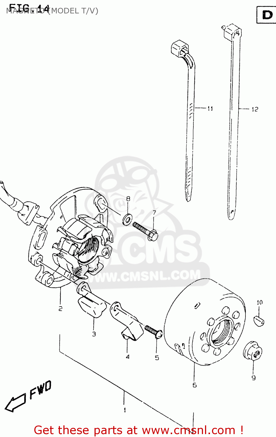 MAGNETO (MODEL T/V) RM125 1998 (W) (E02 E04 E24 E37)