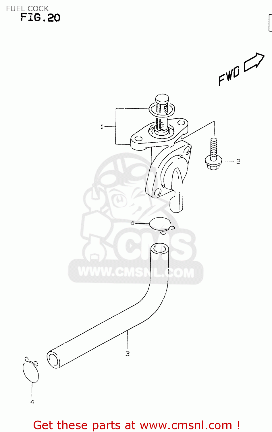 FUEL COCK RM125 1998 (W) (E02 E04 E24 E37)