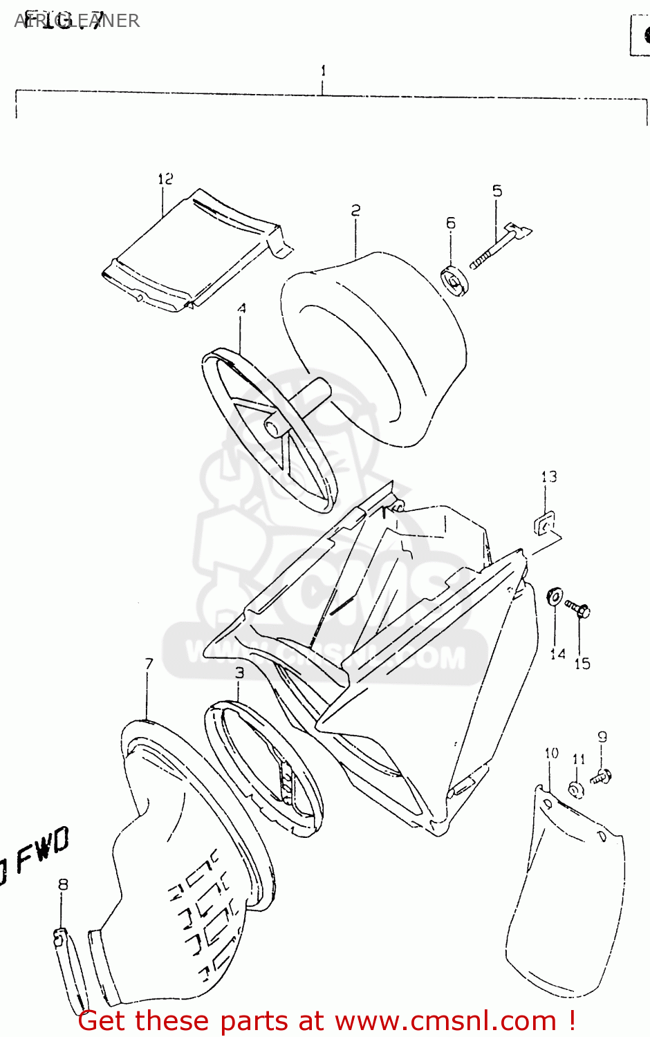 AIR CLEANER RM125 1998 (W) (E02 E04 E24 E37)