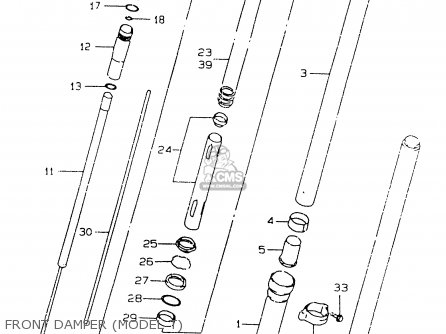 FRONT DAMPER (MODEL T) - RM125 1998 (W) (E02 E04 E24 E37)