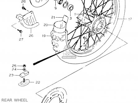 REAR WHEEL - RM125 1998 (W) (E02 E04 E24 E37)