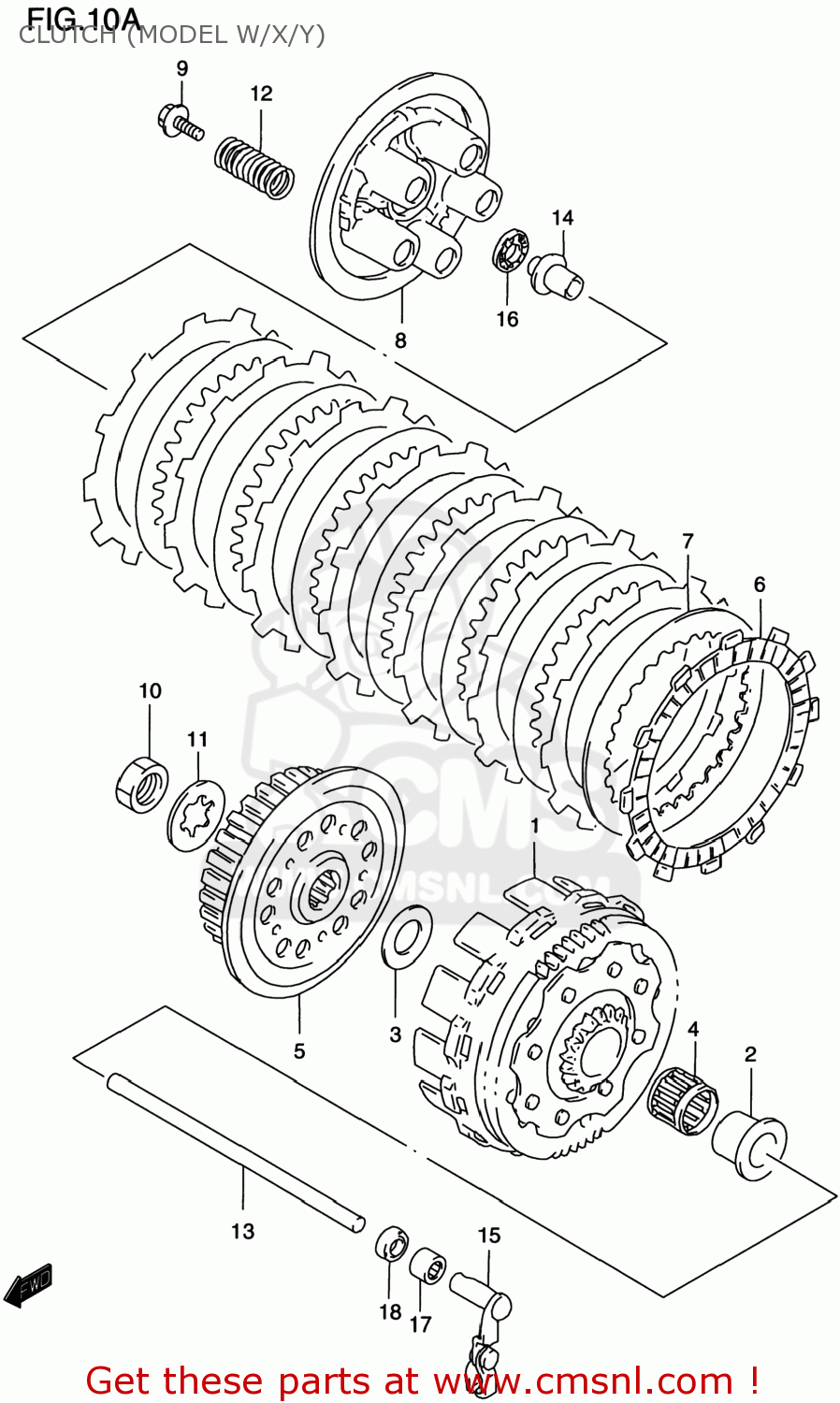 CLUTCH (MODEL W/X/Y) RM125 1998 (W) USA (E03)