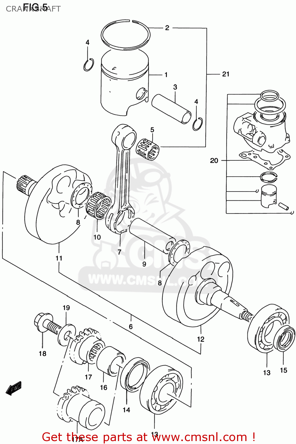 CRANKSHAFT RM125 1998 (W) USA (E03)