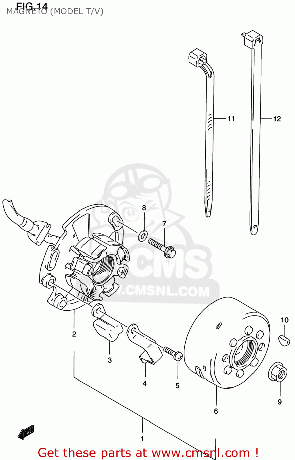 MAGNETO (MODEL T/V) RM125 1998 (W) USA (E03)
