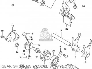 GEAR SHIFTING (MODEL W/X/Y) - RM125 1998 (W) USA (E03)