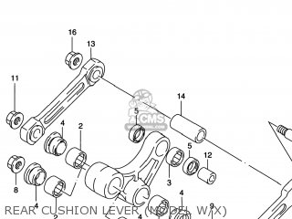 REAR CUSHION LEVER (MODEL W/X) - RM125 1998 (W) USA (E03)