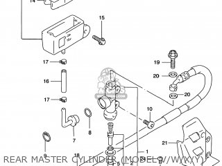 REAR MASTER CYLINDER (MODEL V/W/X/Y) - RM125 1998 (W) USA (E03)