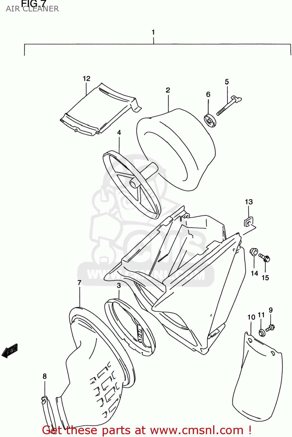 AIR CLEANER RM125 1999 (X) USA (E03)